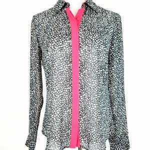 Cremieux Womans Size Small Blouse Hearts Shear